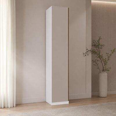 Guarda Roupa Modulado Essenza 1 Porta de Bater sem Gavetas MDF MDP Branco-bege Dunas Luciane Móveis
