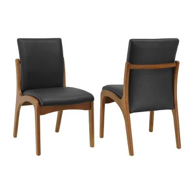 Kit 2 Cadeiras Tulipa Madeira Maciça Corano Amêndoa Decorise