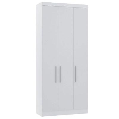 Guarda Roupa Modulado Alpes 3 Portas de Bater 2 Gavetas MDP Branco Pf-branco Pf Luciane Móveis