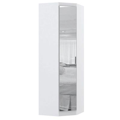 Guarda Roupa de Canto Alpes 1 Porta com Espelho MDP Branco PF Luciane Móveis 70CM