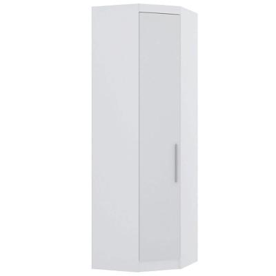 Guarda Roupa de Canto Alpes 1 Porta de Bater MDP Branco PF com Cabideiro Luciane Móveis 70CM