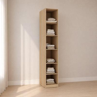 Guarda Roupa Closet Essenza 5 Prateleiras MDF MDP Fosco Carvalho Andorra 40,5CM Luciane Móveis