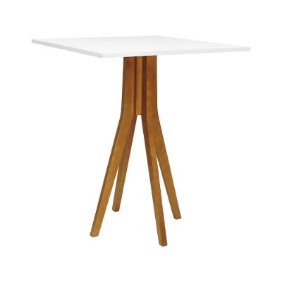 Mesa Bistrô Sevilha sem Porta sem Gavetas Madeira Maciça e MDF Decorise 80CM Amêndoa