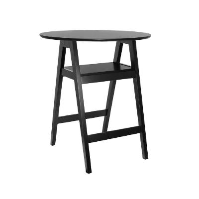 Mesa Bistrô Miami sem Porta 1 Prateleira Madeira Maciça MDF 80CM Preto Decorise