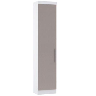 Guarda Roupa Sapateira Alpes 1 Porta Bater MDP Fosco Branco Pf-cinammon Pf Luciane Móveis 50CM