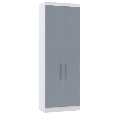 Guarda Roupa Modulado Alpes 2 Portas de Bater sem Gavetas MDP Branco Pf-grey Sky Pf 79CM