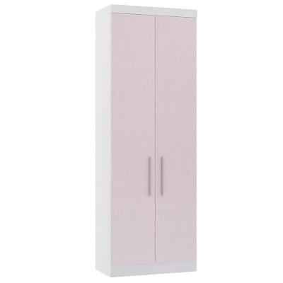 Guarda Roupa Modulado Alpes 2 Portas de Bater MDP Branco Pf-rosa Pf Luciane Móveis
