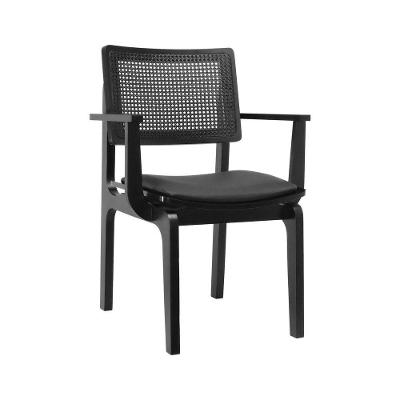 Cadeira Gus Madeira Maciça Corano Telinha Preto Decorise