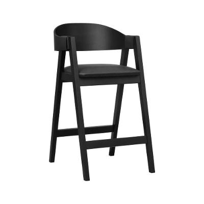 Banqueta Alta Bistrô Miami Assento Estofado Preto Decorise