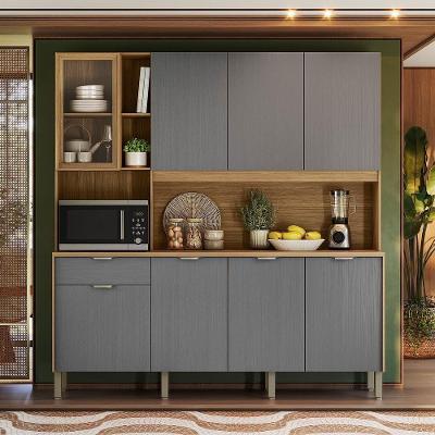 Armário de Cozinha Nature 8 Portas 1 Gaveta MDF 194CM Kit's Paraná