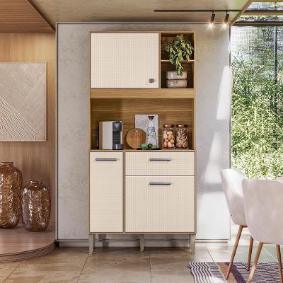 Armário de Cozinha Zen 3 Portas 1 Gaveta MDP 90CM Freijó-soft Kit's Paraná