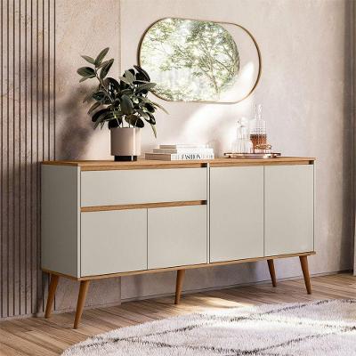 Aparador Buffet Ravi Retrô 4 Portas 1 Gaveta 160CM Off White Peternella Móveis