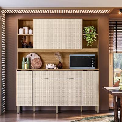 Armário de Cozinha Compacto Botanika 6 Portas 2 Gavetas MDF-MDP 179CM Kit's Paraná
