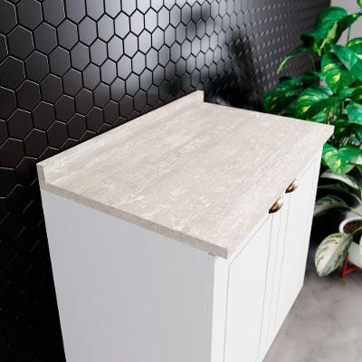 Tampo para Balcão de Cozinha Americana sem Porta 1 Prateleira BP 80CM Cinza Móveis Henn