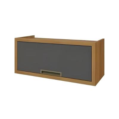 Armário Aéreo Imperatriz 80CM 1 Porta MDF Porta de Bater Marrom Imperatriz Freijó e Grafite