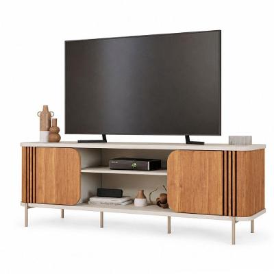 Rack Bancada Chicago para TV Até 60 Polegadas 185CM MDF Cinza Loja Doce Lar