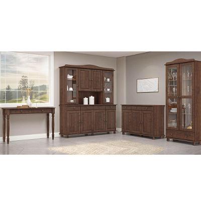 Conjunto Cristaleira Aparador Balcão Vitrine Rubi 13 Portas Madeira Maciça Café Finestra Móveis