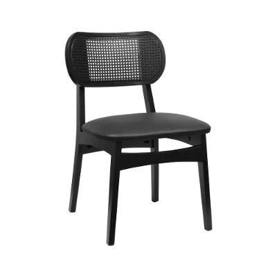 Cadeira Organik com Assento Estofado Preto Decorise