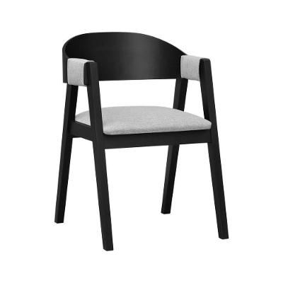 Cadeira Miami Madeira Maciça Linho Preto Decorise