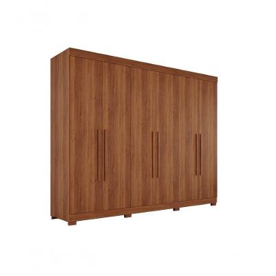 Guarda Roupa Casal Órion Premium 6 Portas 6 Gavetas MDF Corrediças Telescópicas Cinamomo Sallêto
