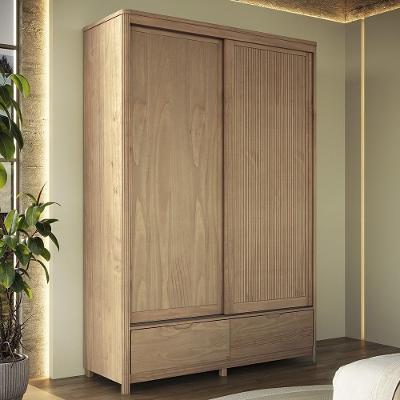 Guarda Roupa Casal Nira 2 Portas de Correr 2 Gavetas Madeira Maciça TUARI Mpozenato 151CM