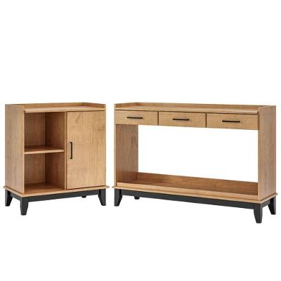 Kit Buffet e Aparador Noble Rústico 1 Porta 3 Gavetas Madeira Maciça 133CM MPO Móveis