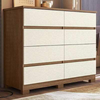 Cômoda Morin 8 Gavetas MDF-MDP sem Puxador Jatobá-areia Mpozenato