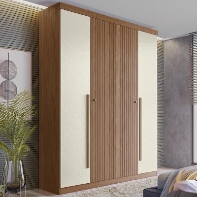 Guarda Roupa Solteiro Zain S01 4 Portas de Bater 2 Gavetas MDP Jatobá-areia Mpozenato 155CM