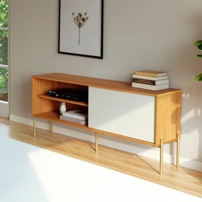 Rack para TV Florença 50" 144CM MDF Porta Correr Freijó Off White Dalla Costa