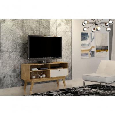 Rack com Gaveta para TV 55" 136CM MDP Basculante Off White Houston