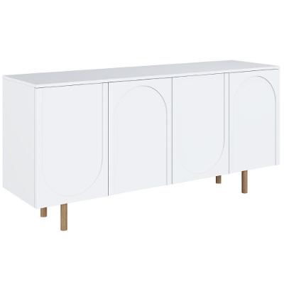 Rack Capela para TV 65" 180CM MDP com Portas Branco Metta Mobili
