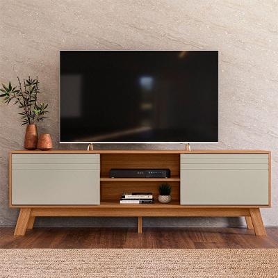 Rack Estante Dubai para TV 70" 180CM MDF Laqueado Off White Nature Peternella Móveis