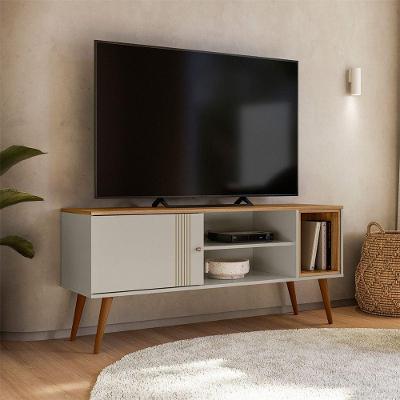 Rack Estante Milão para TV Até 55 Polegadas 136CM MDF Off White Peternella Móveis