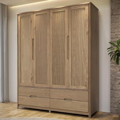 Guarda Roupa Casal Nira 4 Portas de Bater 4 Gavetas Madeira TUARI Mpozenato 178CM