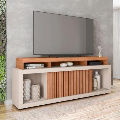 Rack Bancada para Tv 70 Polegadas Aegon 180cm MDP Freijo-off White Caemmun Móveis