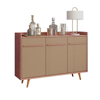 Aparador Buffet Quartzo Retrô 3 Portas MDP 135CM Freijó e Fendi Bechara Móveis