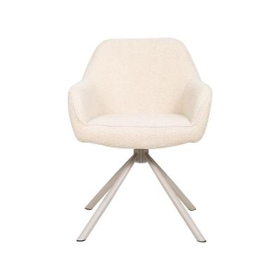 Cadeira de Jantar Kushi Estrutura em Aço Estofado em Tecido Bege Waw Design 61.5CM