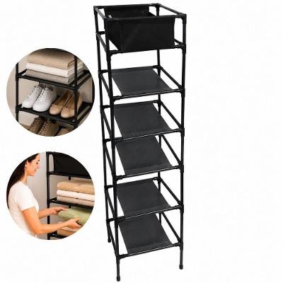 Estante Organizadora Multiuso 6 Níveis 6 Prateleiras 25CM Ferro Cinza Casita