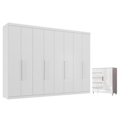 Guarda Roupa Casal Master New 8 Portas 4 Gavetas MDP com Cômoda Fit Santos Andirá