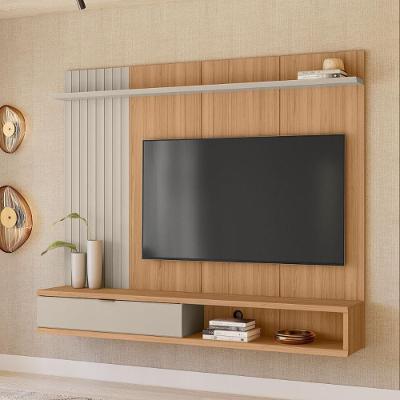 Painel Home para TV Sintra 75" 179CM MDF-MDP com Nicho Jequitibá e Off White Mais de Casa