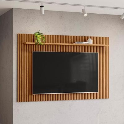Painel Tv Genova 2.0 75" 201CM MDP MDF com Nicho Nature Fosco Mais de Casa