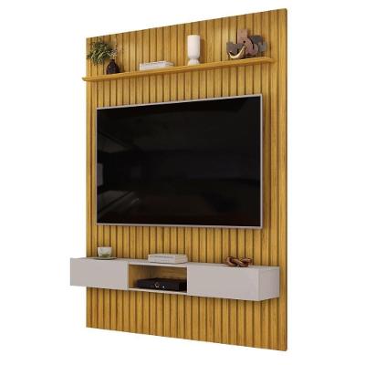 Painel com Bancada Suspenso para TV Trento 183 183CM MDF Laqueado Café DJ Móveis