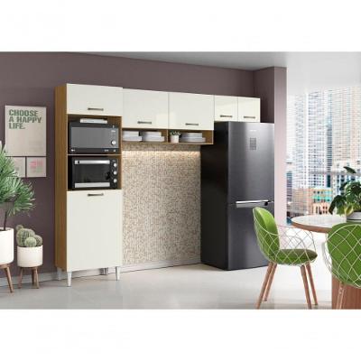 Cozinha Compacta Atenas 6 Portas MDP 249CM Off White Aramóveis