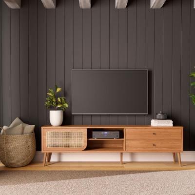 Rack Tela para TV 86" 220CM MDF com 2 Gavetas Freijó Dalla Costa Móveis