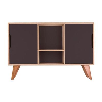 Aparador Murano Retrô 2 Portas MDP 115CM Carvalho e Grafite Mercado das Prateleiras