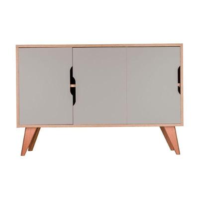 Aparador Buffet Murano Moderno 3 Portas MDP 115CM Carvalho e Verde Menta Mercado das Prateleiras