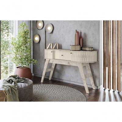 Aparador Estoril Moderno 2 Portas 1 Gaveta MDP 136CM Calacata Off White Madetec Móveis