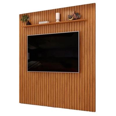 Painel Suspenso para TV Trento 223 65" 223CM MDF Ripado Freijó Amadeirado DJ Móveis