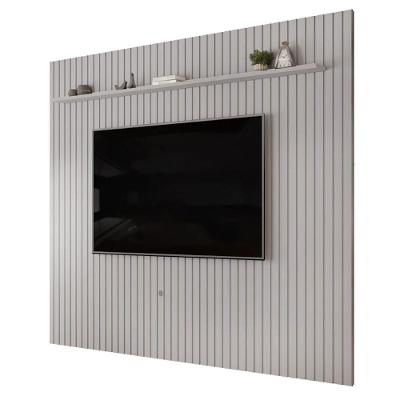 Painel Suspenso para TV Trento 275,7 Ripado 275,7CM MDF Café DJ Móveis