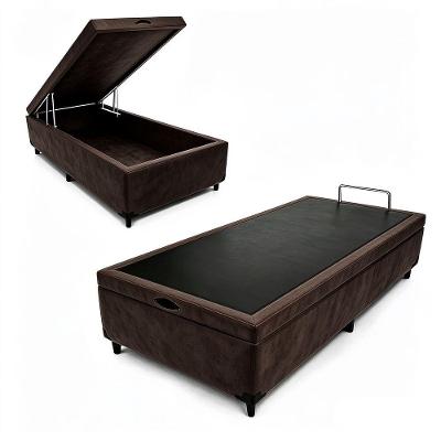 Cama Box com Baú Casal Box Baú Max Ultra com Baú e Pés Marrom Maxispuma